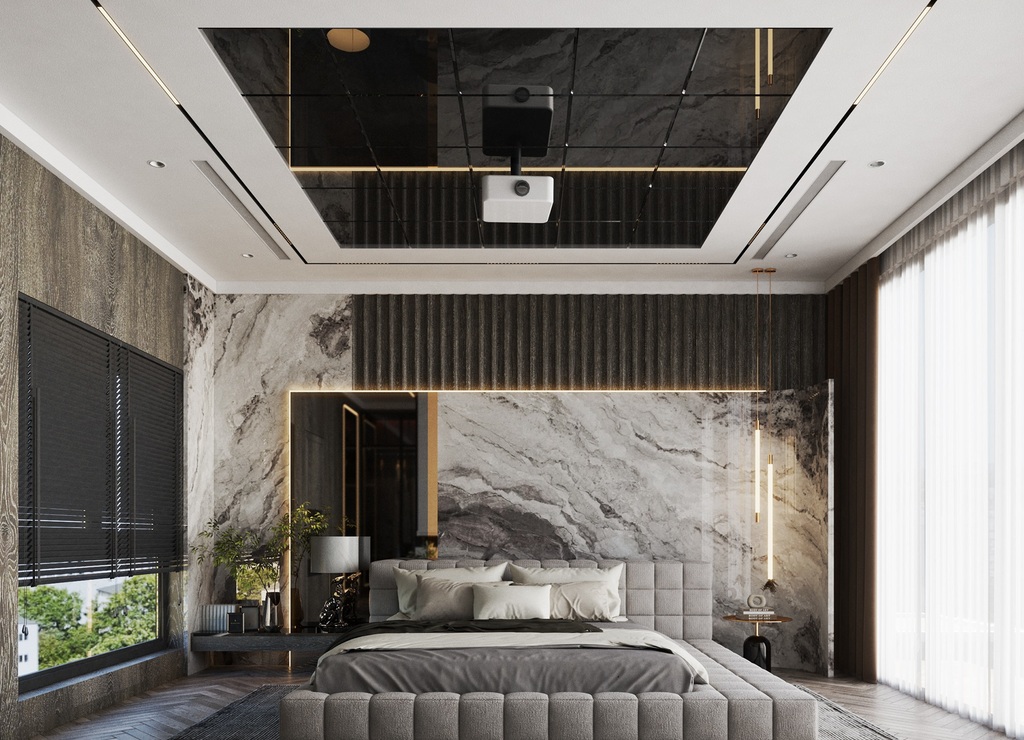Phòng ngủ biệt thự theo phong cách minimalism