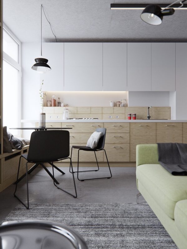 Phòng Bếp minimalism cho căn hộ chung cư có không gian nhỏ