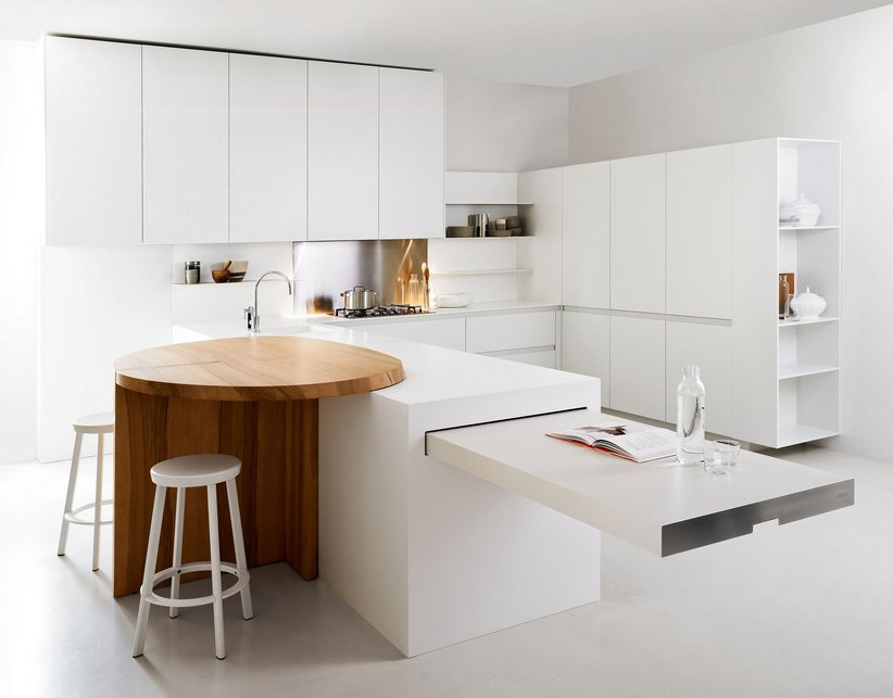 Phòng bếp minimalism với nội thất độc đáo