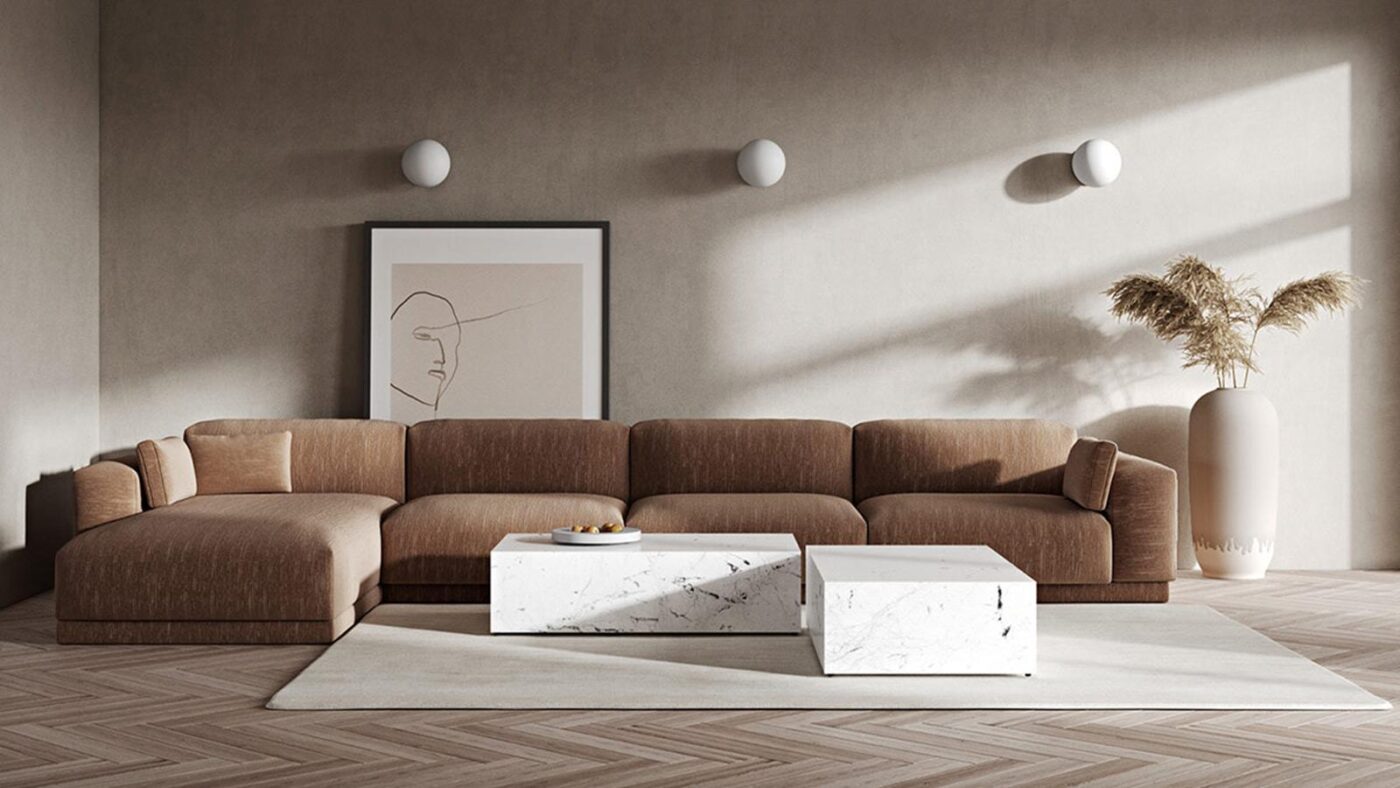Xu hướng vật liệu nội thất tối giản đường viền mềm mại