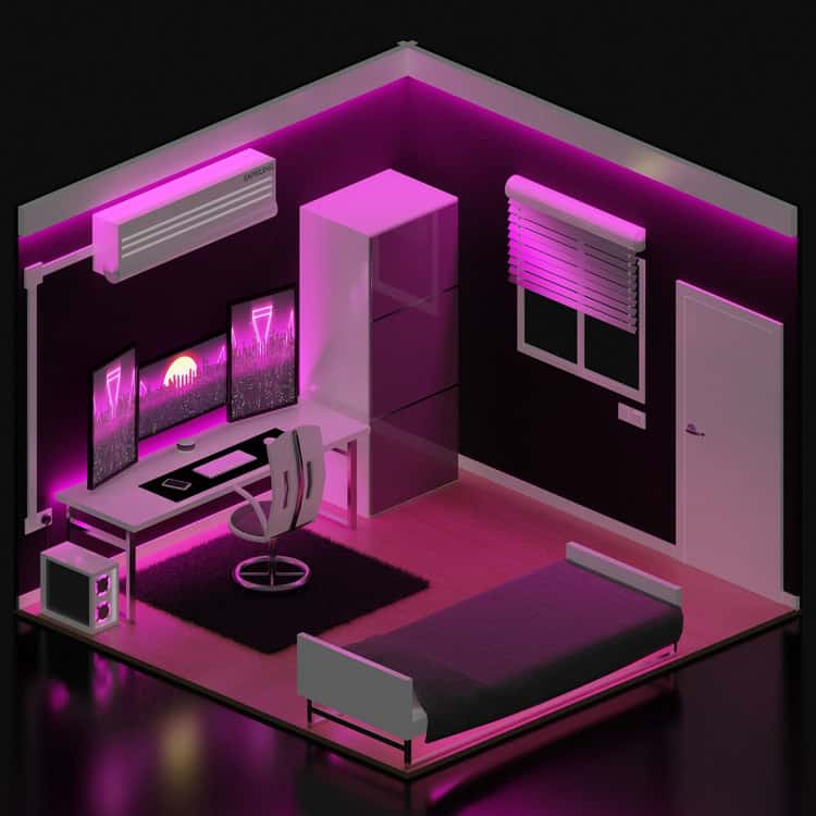Thiết kế phòng game thủ theo phong cách cyberpunk huyền ảo 1
