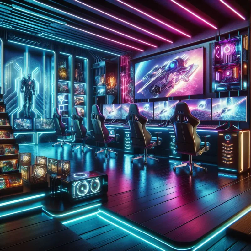Thiết kế phòng game thủ theo phong cách cyberpunk huyền ảo 3