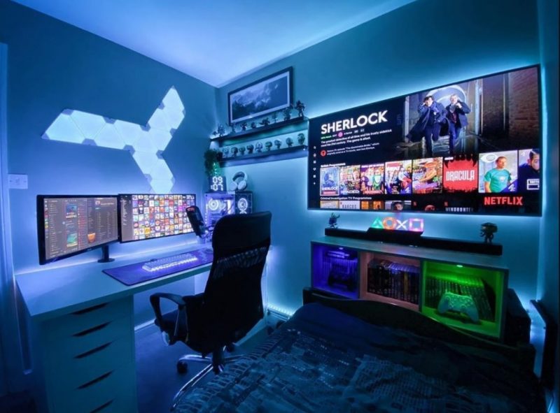Thiết kế phòng gaming kết hợp phòng giải trí xem phim