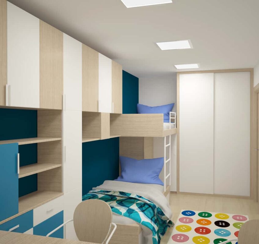 Tủ quần áo đôi dành cho 2 bé