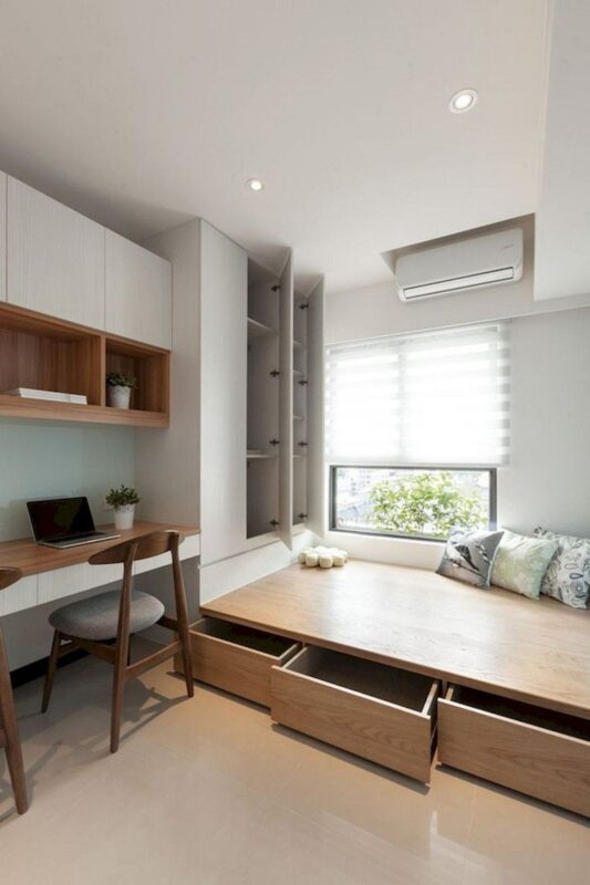 Phòng ngủ nhỏ phong cách Minimalism sử dụng nội thất đa năng 2