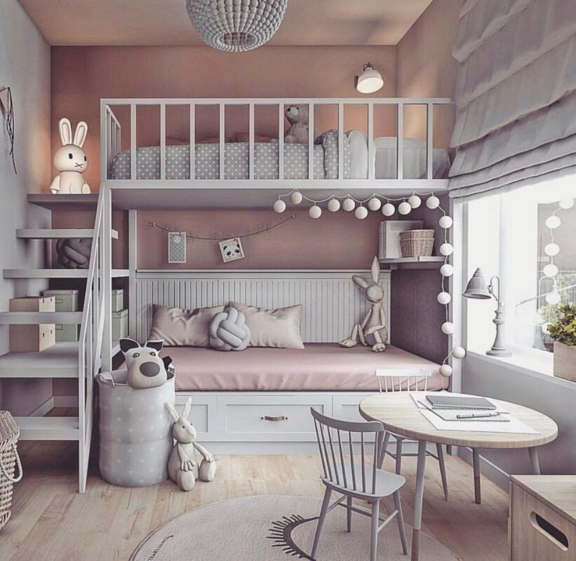 Tận dụng chiều cao của căn phòng bằng gác xép
